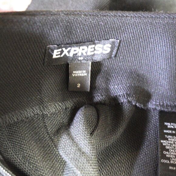 Express Pleated Mini Skirt Gold Buttoned Sz 2 EUC Party Going Out Goth Punk - Picture 4 of 6